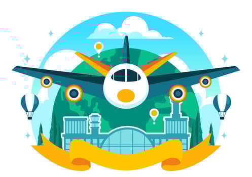 Airplane Art Celebrating International Civil Aviation Day on December 7 in Cartoon Style vector