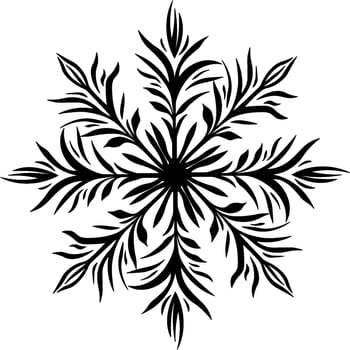black snowflake drawing without background vector