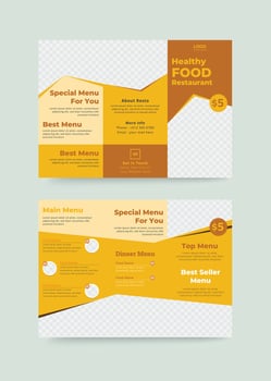 Food trifold brochure design template vector