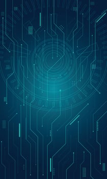 Abstract blue gradient circuit board lines technology wallpaper vector
