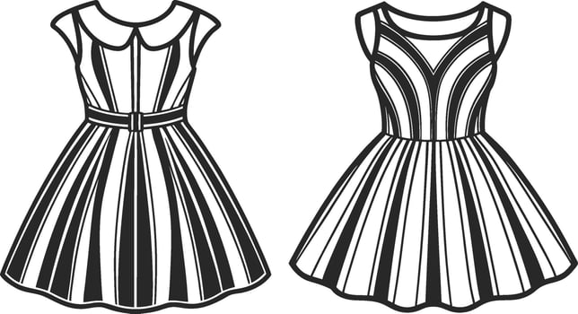 Modern Babydoll Dress vector