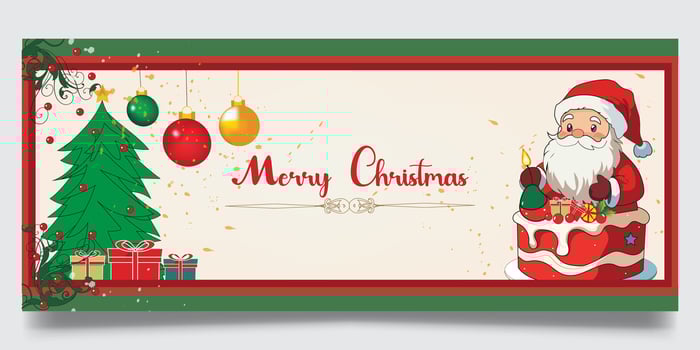 Christmas day banner design in red and green combination vector
