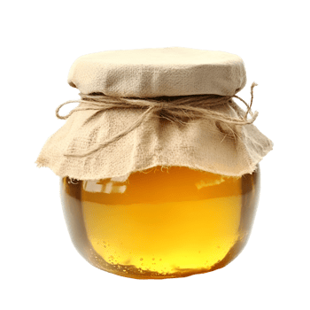 Golden Honey Jar with Dipper png