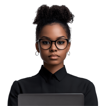 Confident Woman Tech Worker With Laptop png