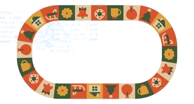 Geometric tiles for Christmas design. Oral ornate composition. festive mosaic frame vector