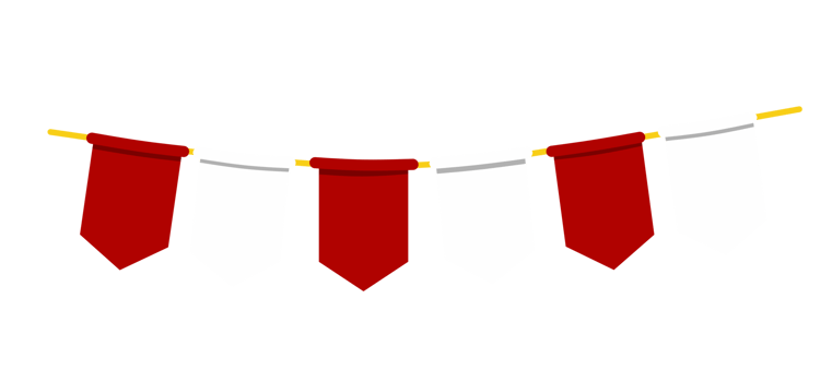 Red and white banner flag illustration png