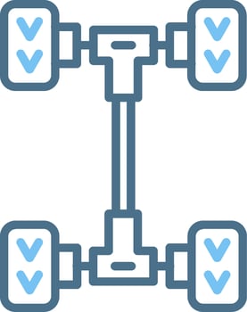 Drivetrain Line Two Colour Icon Design vector
