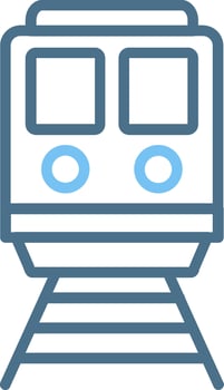 Train Line Two Colour Icon Design vector