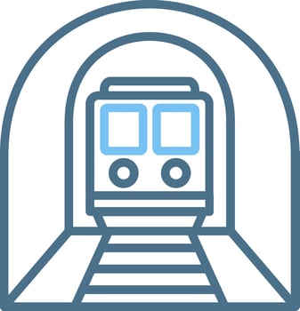 Tunnel Line Two Colour Icon Design vector