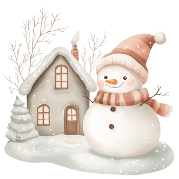 Winter Wonderland Snowman Watercolor Illustration png