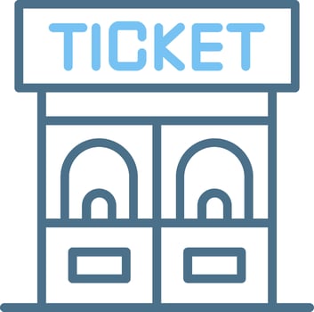 Ticket Office Line Two Colour Icon Design vector