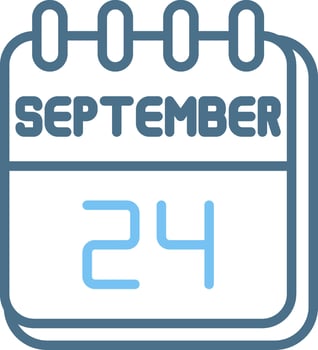24 September Line Two Colour Icon Design vector