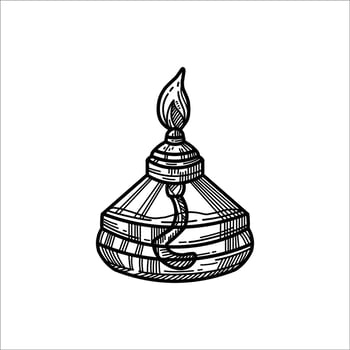 Chemical burn alcohol lamp sketch handmade artwork drawing vector