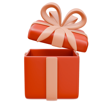 3D Rendering Red Gift Box. Open Gift Package png