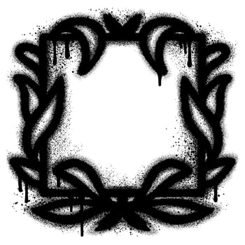 floral frames with graffiti style of branches, leaves and flowers vector