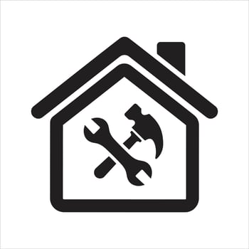 Home maintenance service. House restoration icon vector
