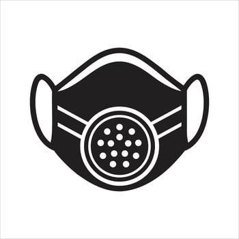 Face mask icon. FFP3 particle filtering face mask icon vector