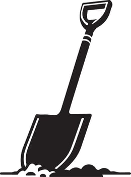 High Quality Shovel Silhouette Design for Creative Projects vector