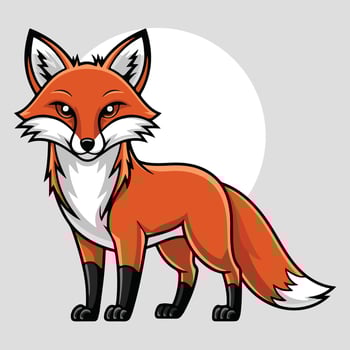 Cute Fox Isolated Cartoon Illustration. vector