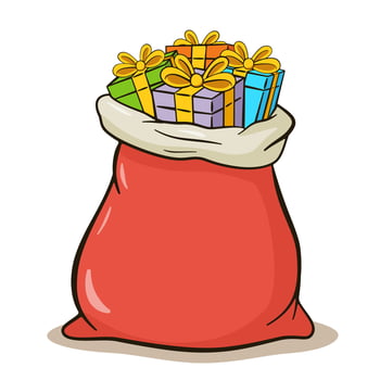 Christmas gift bag. Cartoon illustration vector