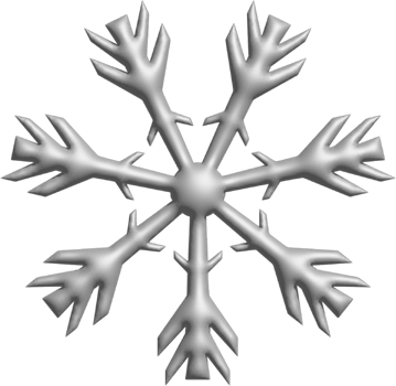 3d silver snowflake png