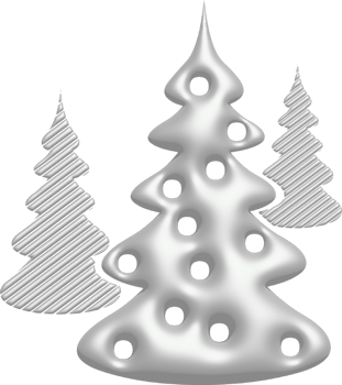 White 3d christmas tree png