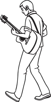 Elegant Silhouette Design of a Girl Playing Guitar vector