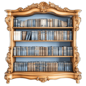 French Bookshelf Furniture piece, French Interior Furniture Styling png