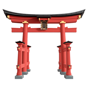 traditional Japanese torii gate on transparent background png