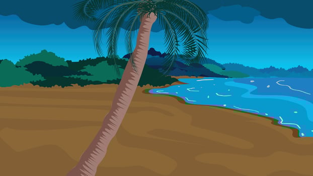 village River background night vector