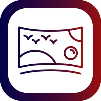 Panoramic Line Gradient Round Corner Icon vector