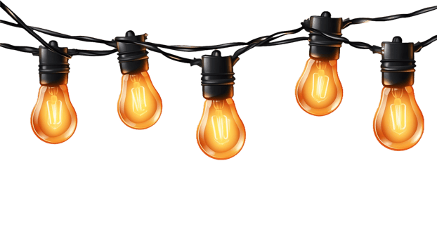 Vibrant LED String Lights with Warm Glow for Festive Product Covers, Ideal for Holiday Decor png