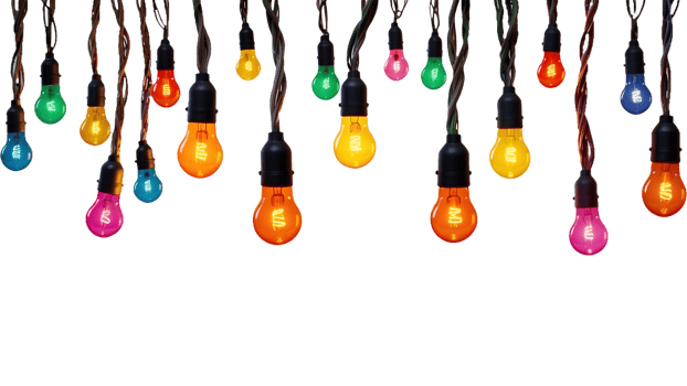 Festive Multi-Colored LED Lights for Product Marketing Ideal for Transparent Background and Seasonal Decor png