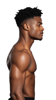 Side Profile of a Fit Man with Defined Muscles png