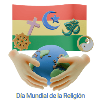 Magnetic 3D renders of World Religion Day Written in Bolivia Languages png