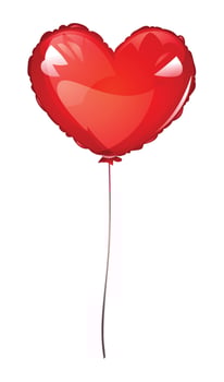 Heart shaped balloon, perfect for romantic celebrations. cartoon illustration vector