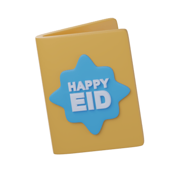 3D Eid Greeting Card Illustration png