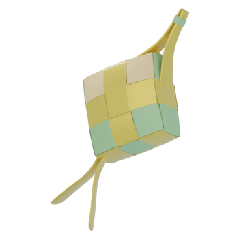 3D Ketupat Illustration png