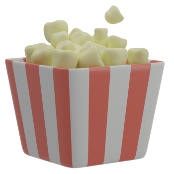 3D Popcorn Illustration png