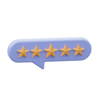 3D 5 Stars Rating Illustration png