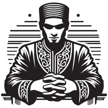 Muslim man in traditional clothing illustration vector