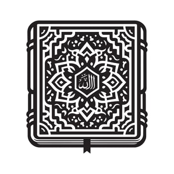 Islamic calligraphy, the quran, in a black and white design vector
