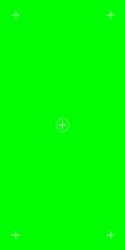 Green screen vertical template for chromakey. Features tracking markers for social media production. vector