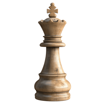 Wooden chess king piece with intricate design and smooth finish. Isolated on transparent background. png