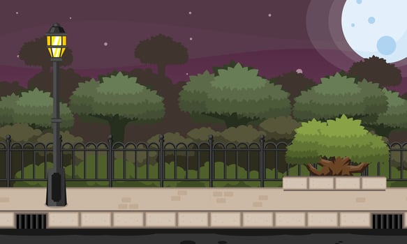 Night Pedestrian City Park Background vector