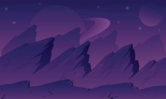 Alien Planet Purple Game Background vector