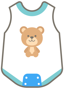 Kid Hand Drawn Cute and Colorful Baby Elements teddy bear romper png