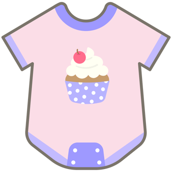 Kid Hand Drawn Cute and Colorful Baby Elements cherry cupcake romper png
