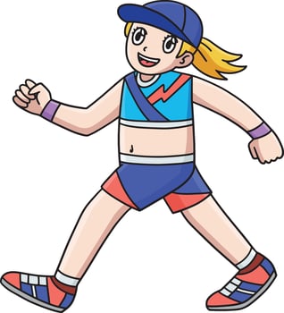 Track and Field Female Race Walking Clipart vector