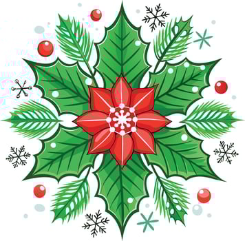 Christmas flower Illustration clipart vector